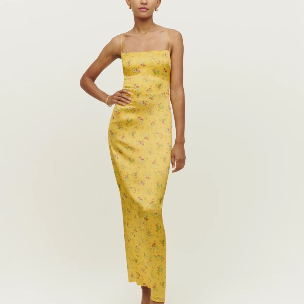 Reformation Frankie Silk Dress - Canaria